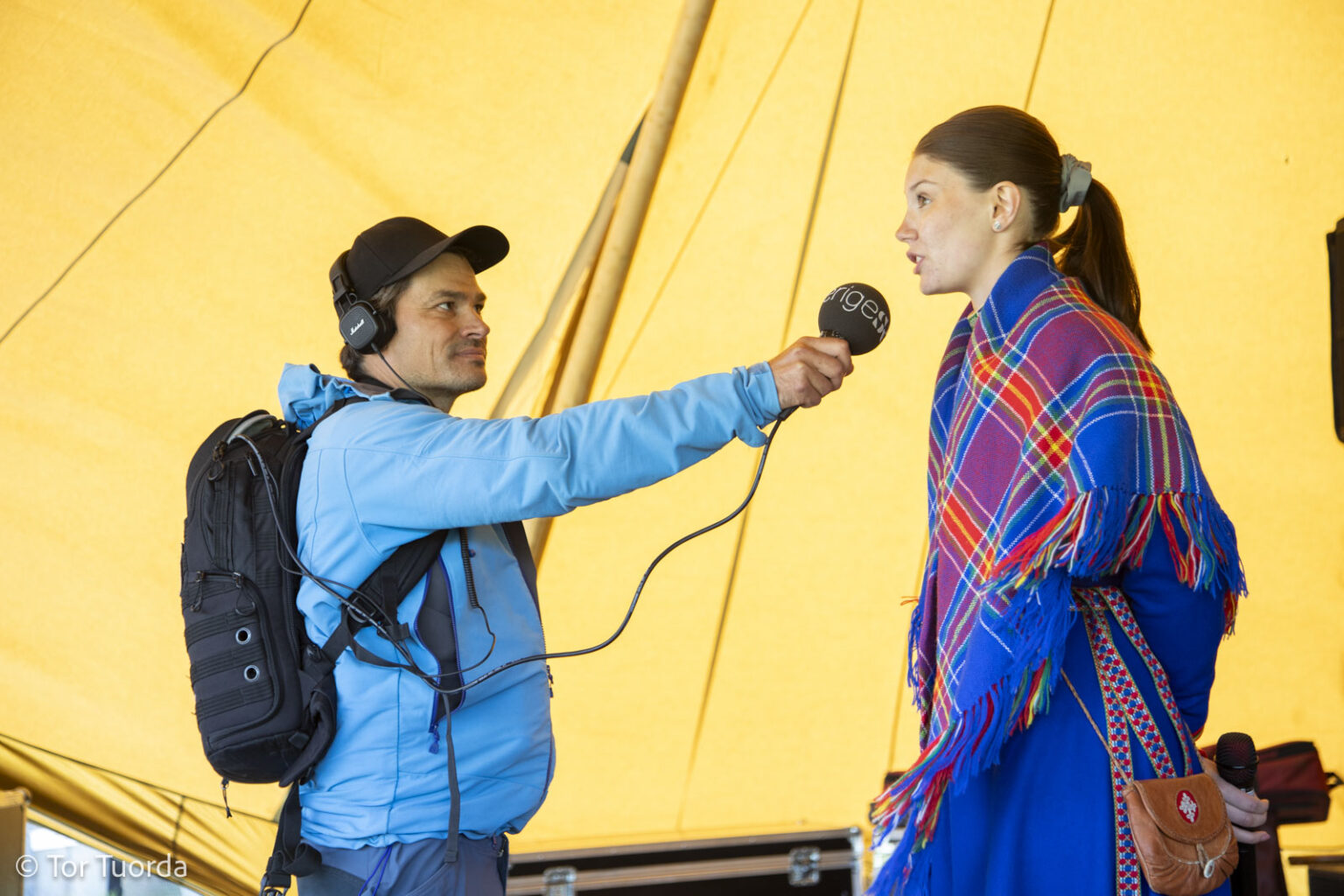 Astrid Tuorda intervjuas av Alexander Linder från P4 Norrbotten