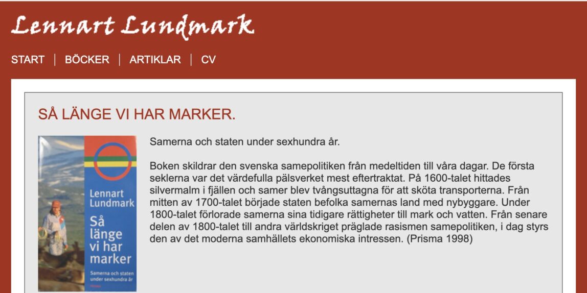 Lennart Lundmark och samisk historia